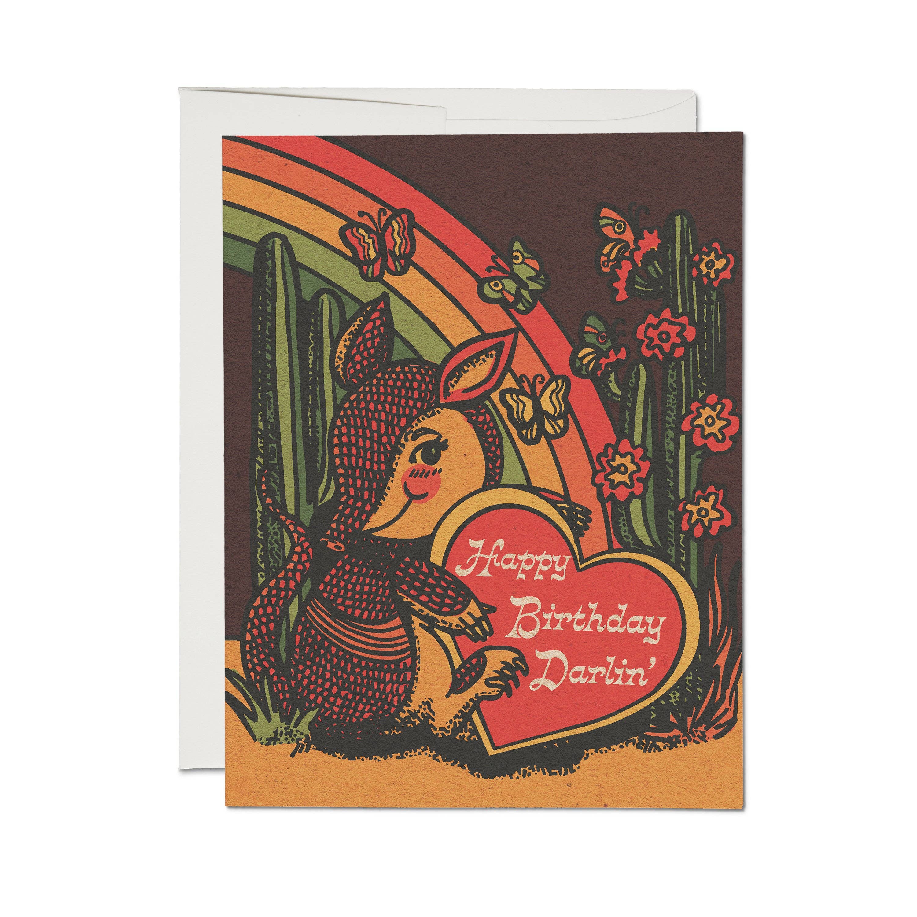 Armadillo Birthday greeting card: Single
