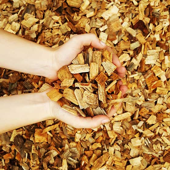 Mulch Hardwood 20mm-30cm close-up showing texture and colour