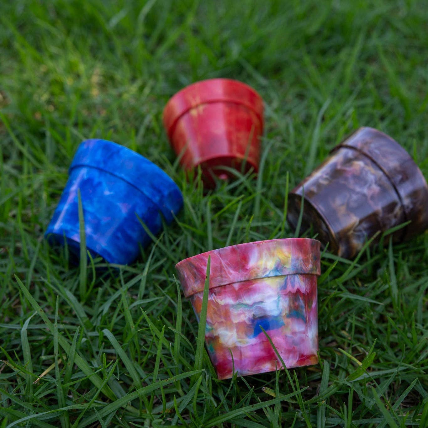 Recycled Plastic Pot Plant — Eco Gift, Australian Made: Chocolate / With Drainage Hole / Single