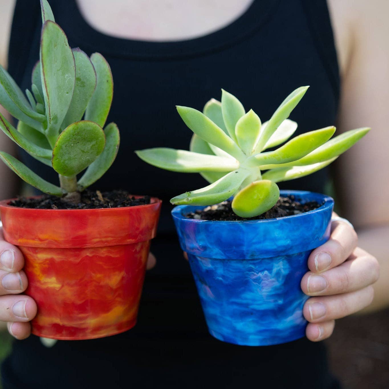 Recycled Plastic Pot Plant — Eco Gift, Australian Made: Chocolate / With Drainage Hole / Single