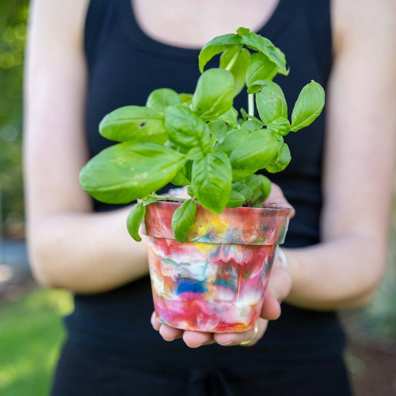 Recycled Plastic Pot Plant — Eco Gift, Australian Made: Fruit Salad (Limited Edition) / With Drainage Hole / Single