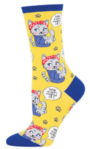 Bobangles - Socksmith Ladies Socks - We Can Mew It - Yellow