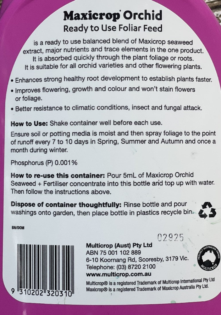 MAXICROP ORCHID RTU FOLIAR SPRAY 1LTR