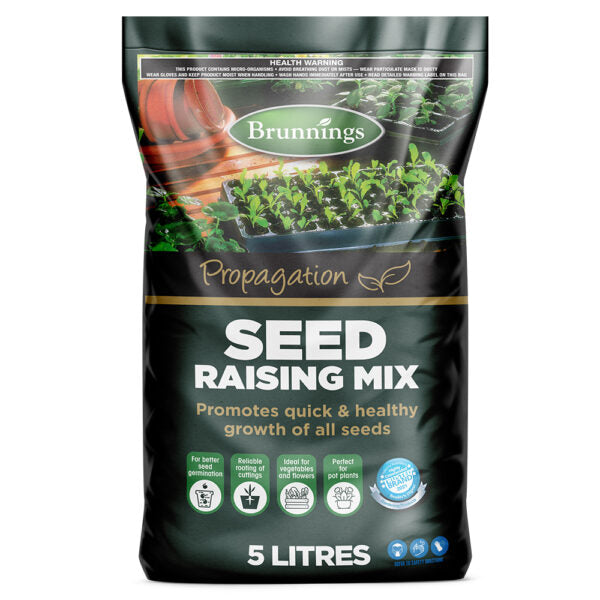 Brunnings Seed Raising Mix 5L front packaging
