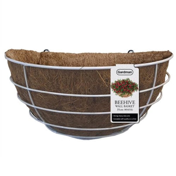 Beehive Basket & Liner Wall White 35cm front view