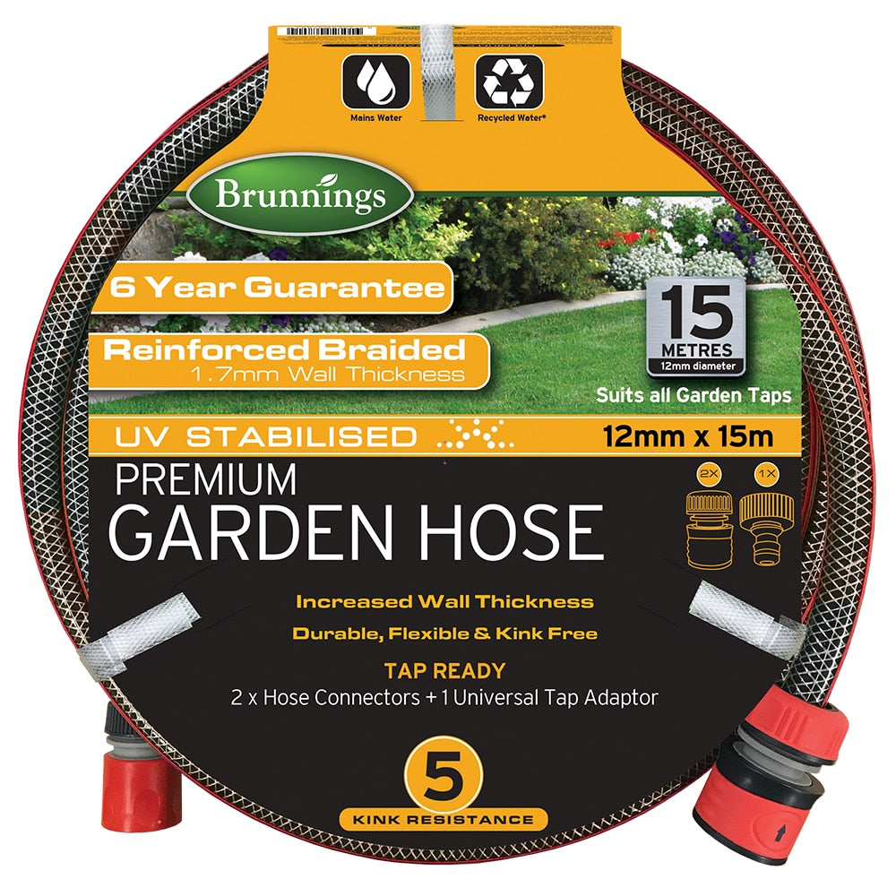 Brunnings Premium Garden Hose 15M available at Newtown Garden Market