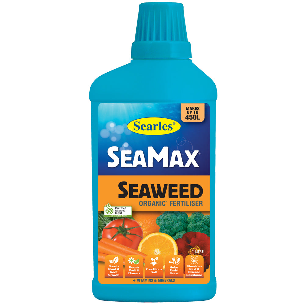Searles Seamax Seaweed Fertiliser 1L front packaging