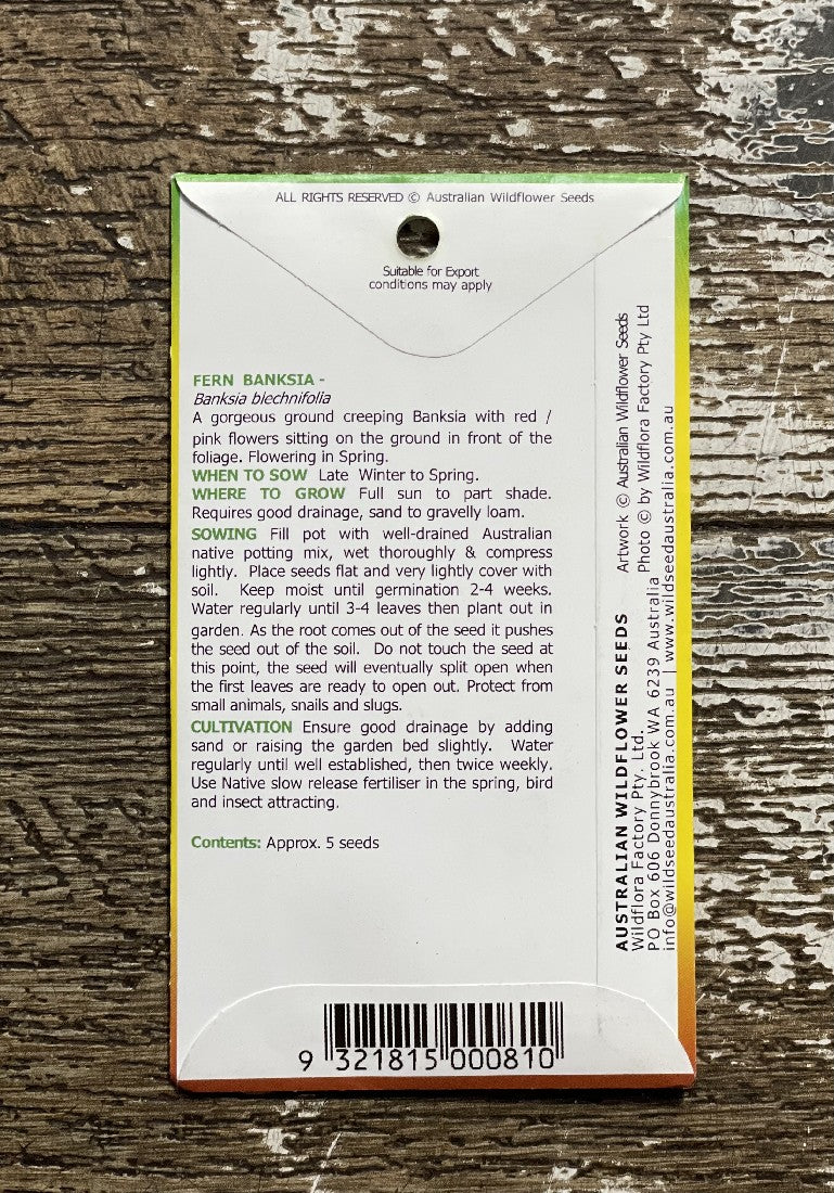 AUST WILDFLOWER FERN BANKSIA