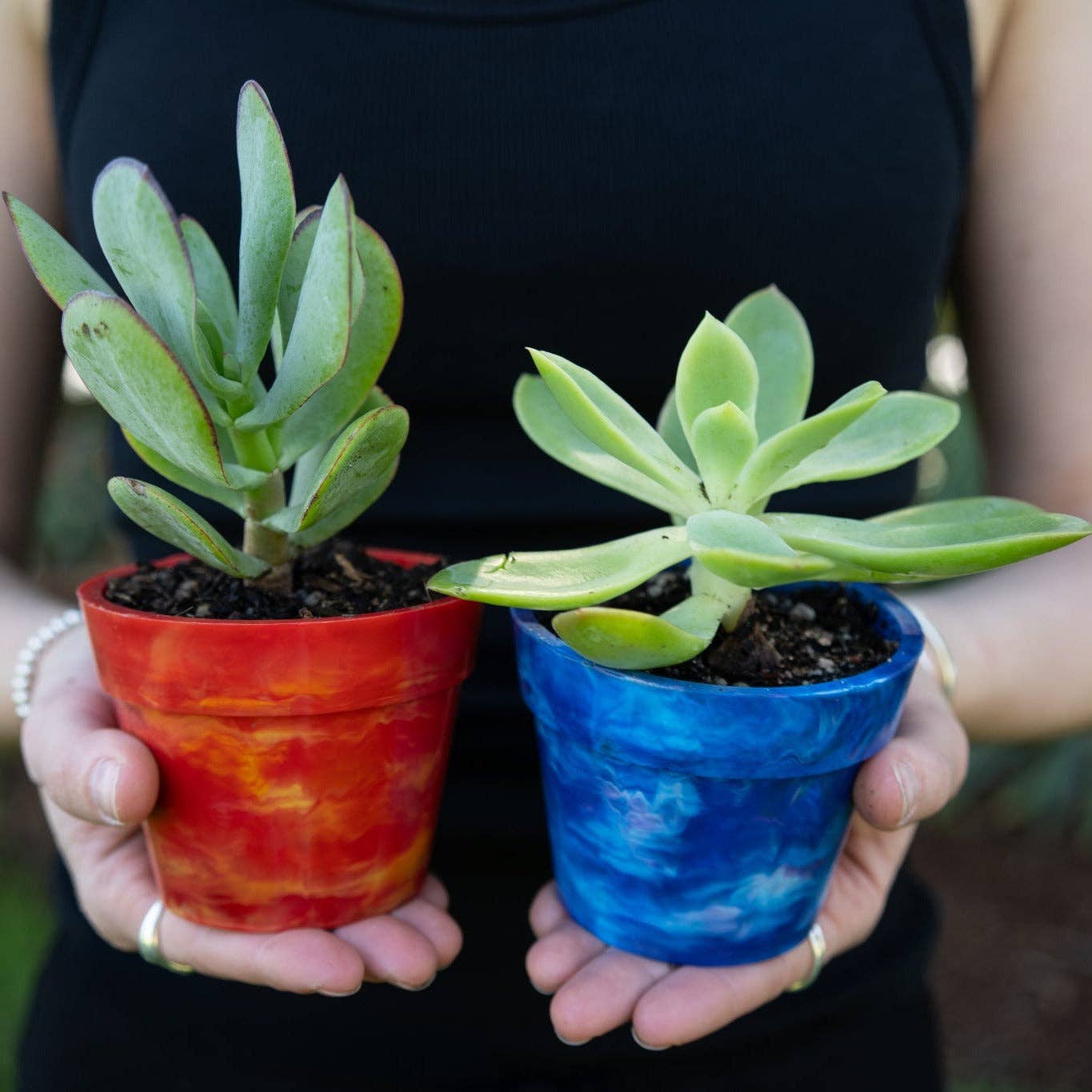 Recycled Plastic Pot Plant — Eco Gift, Australian Made: Chocolate / With Drainage Hole / Single