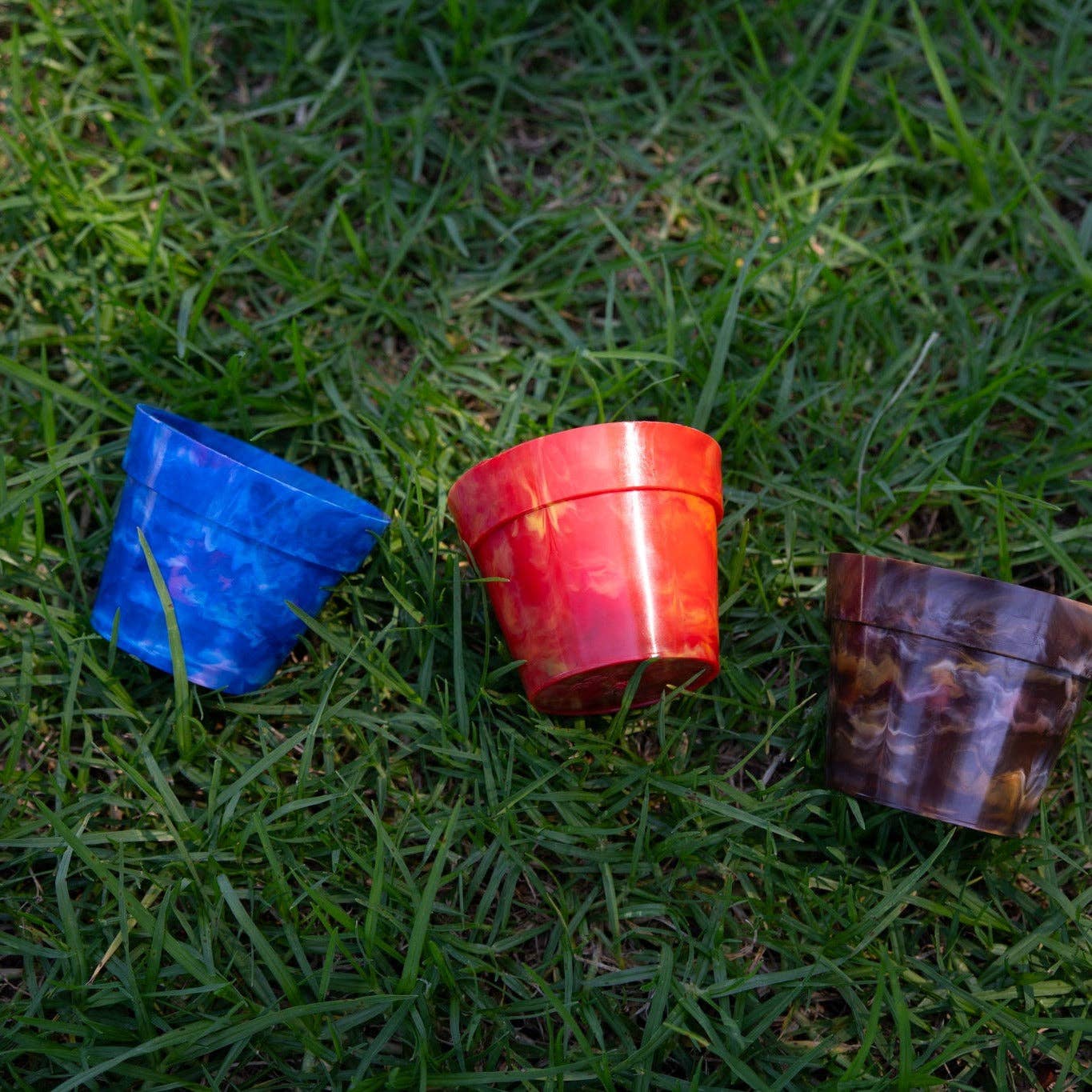 Recycled Plastic Pot Plant — Eco Gift, Australian Made: Chocolate / With Drainage Hole / Single