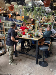 Candid terrarium workshop morning session at Newtown Garden Market