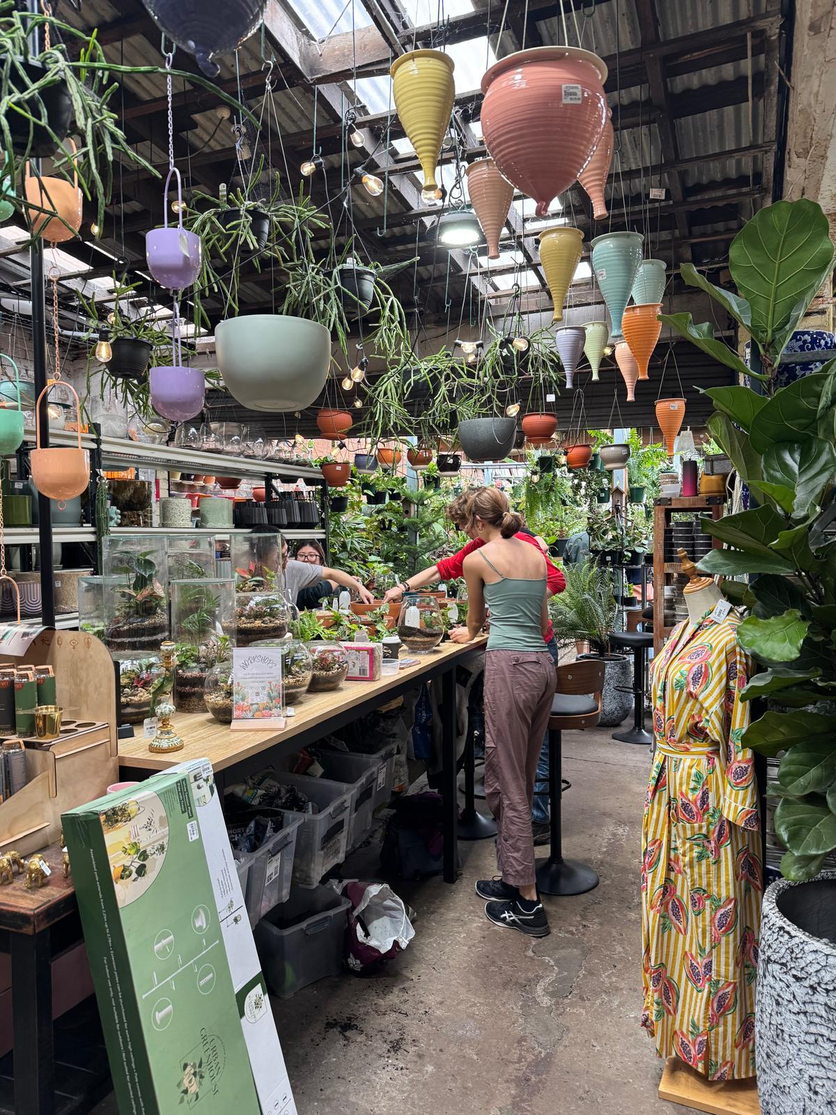 Workshop atmosphere at Newtown Garden Market Saturday terrarium session