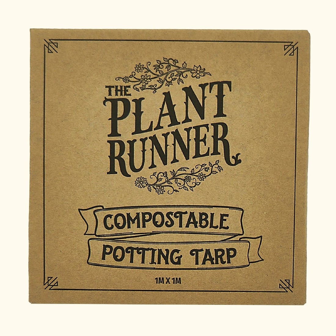 Plant Runner Compostable Potting Tarp front label
