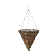 Sisal & Fern Hanging Cone 35cm hanging planter front view