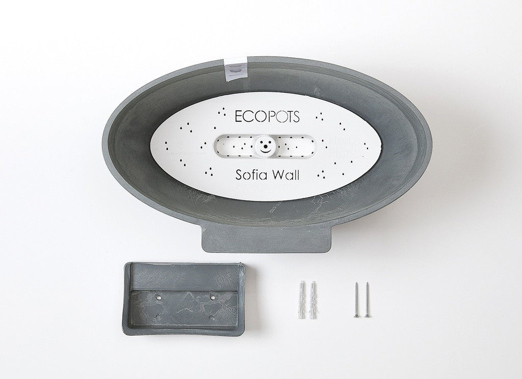 Ecopots Sofia Wall Planter 43cm additional angle or colour detail