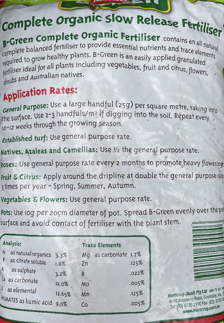 B-GREEN 100% ORGANIC SLOW RELEASE 2.5KG