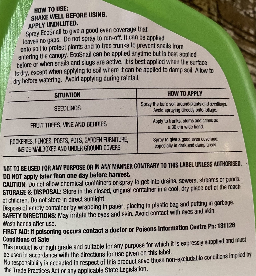 Multicrop Ecosnail Rtu back label