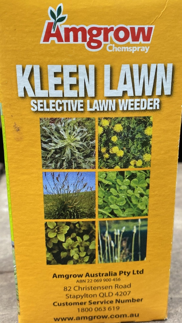 Amgrow Kleen Lawn back label