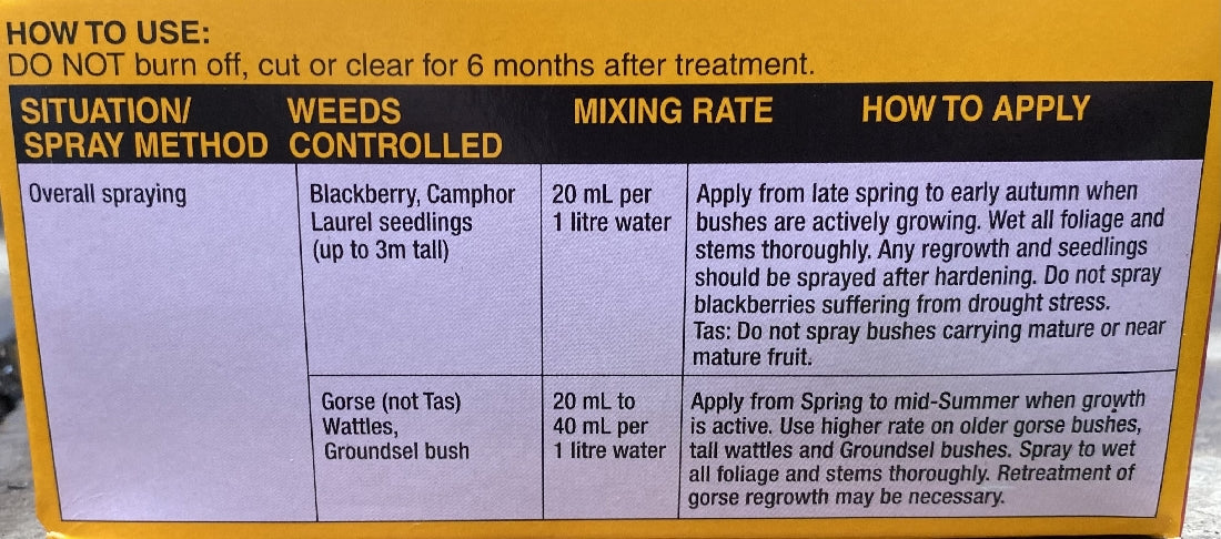 Amgrow Tree & Blackberry Killer back label