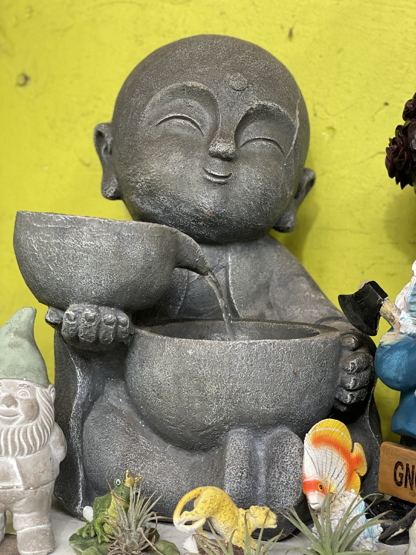 39CM SITTING JIZO BUDDHA FOUNTAIN