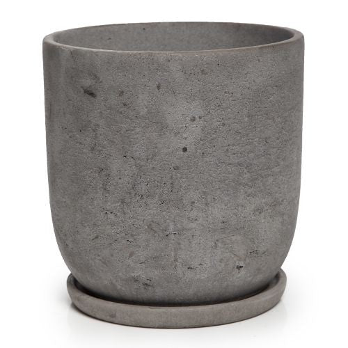 Cement Tulip Pot with Saucer detail view