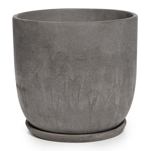 Cement Tulip Pot with Saucer additional angle or colour detail