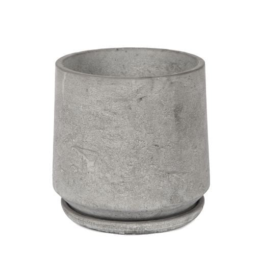 Reverse Taper Cement Pot with Saucer detail view