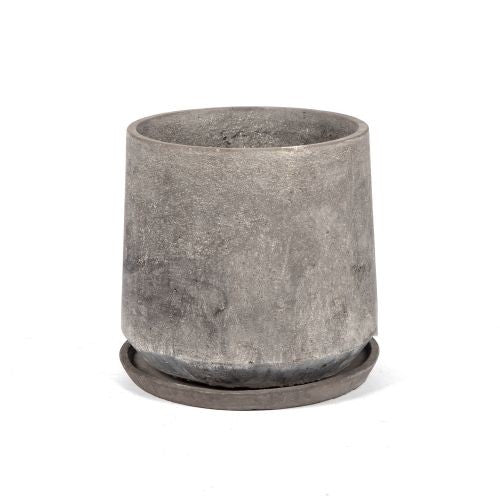 Reverse Taper Cement Pot with Saucer detail view