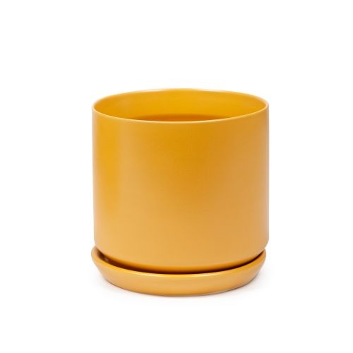 Cylinder Pot with Saucer 15cm detail view