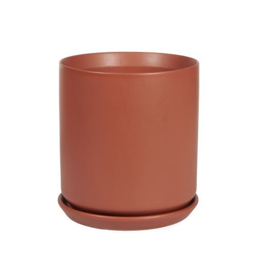 Cylinder Pot with Saucer 22cm additional angle or colour detail