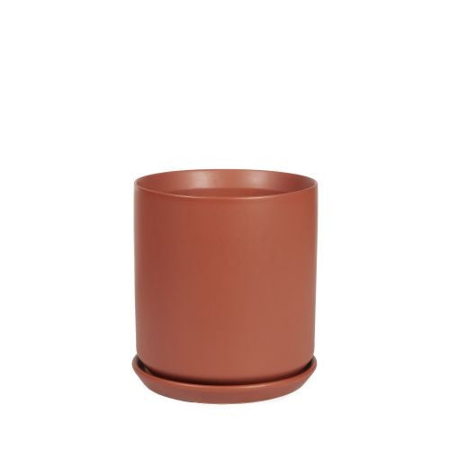 Cylinder Pot with Saucer 15cm detail view