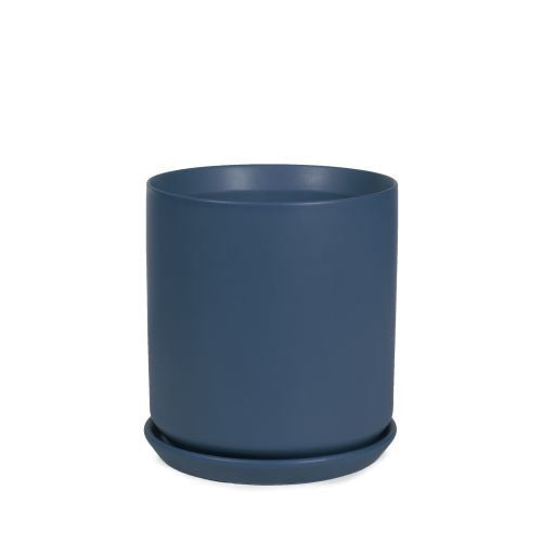 Cylinder Pot with Saucer 12cm styled with a plant in situ