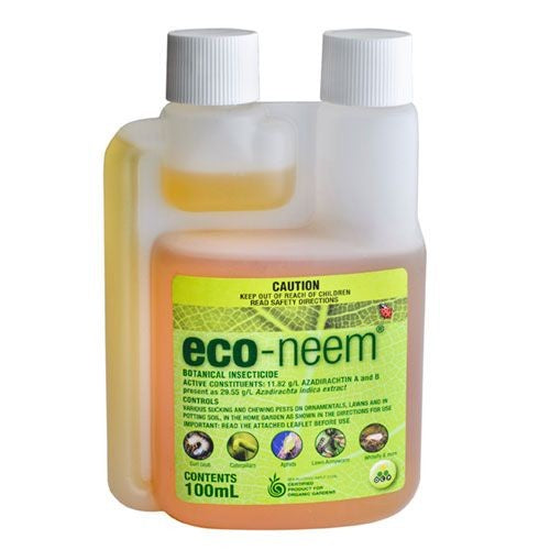 Eco-organic Neem Oil Concentrate front bottle label