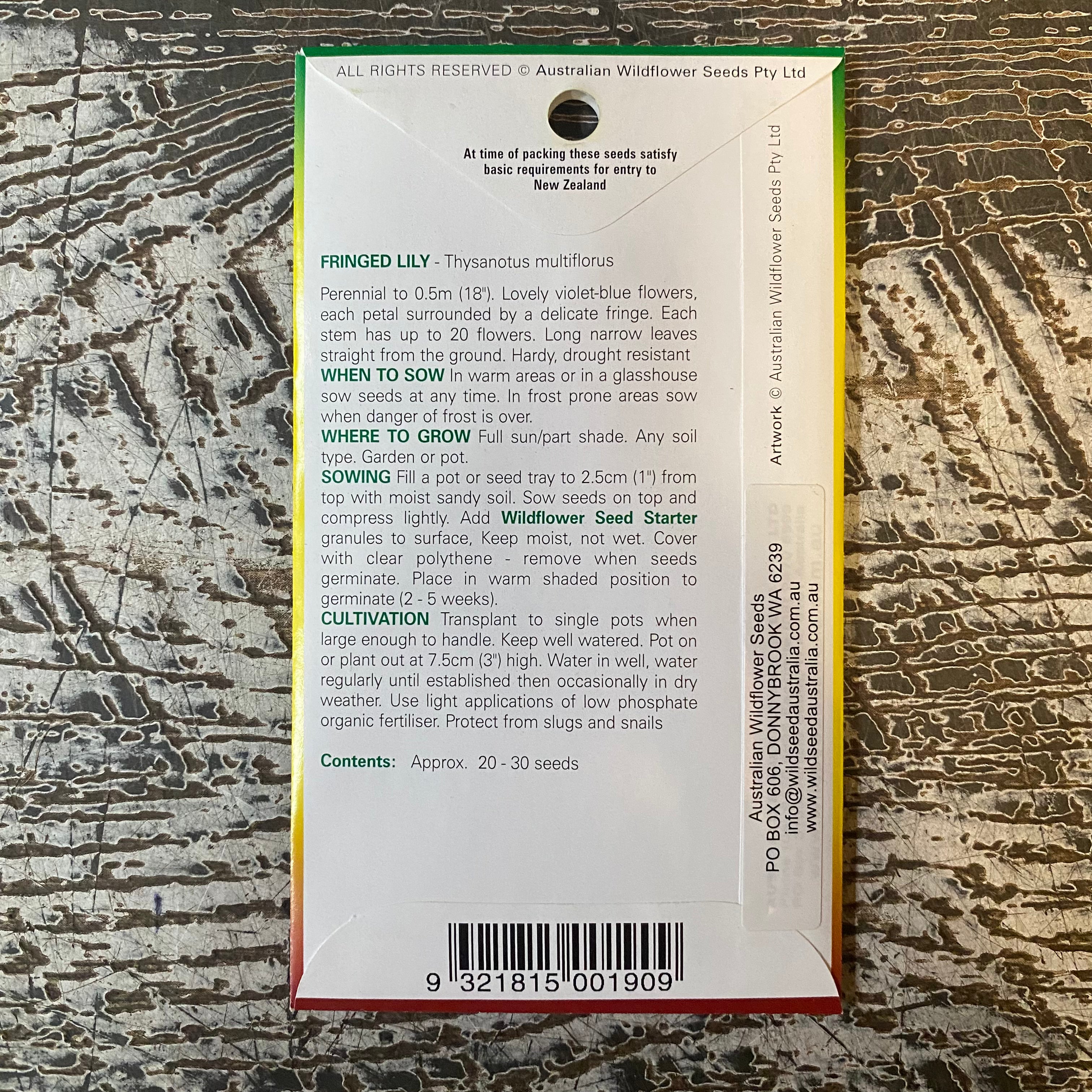 AUST WILDFLOWER SEED fringed lily