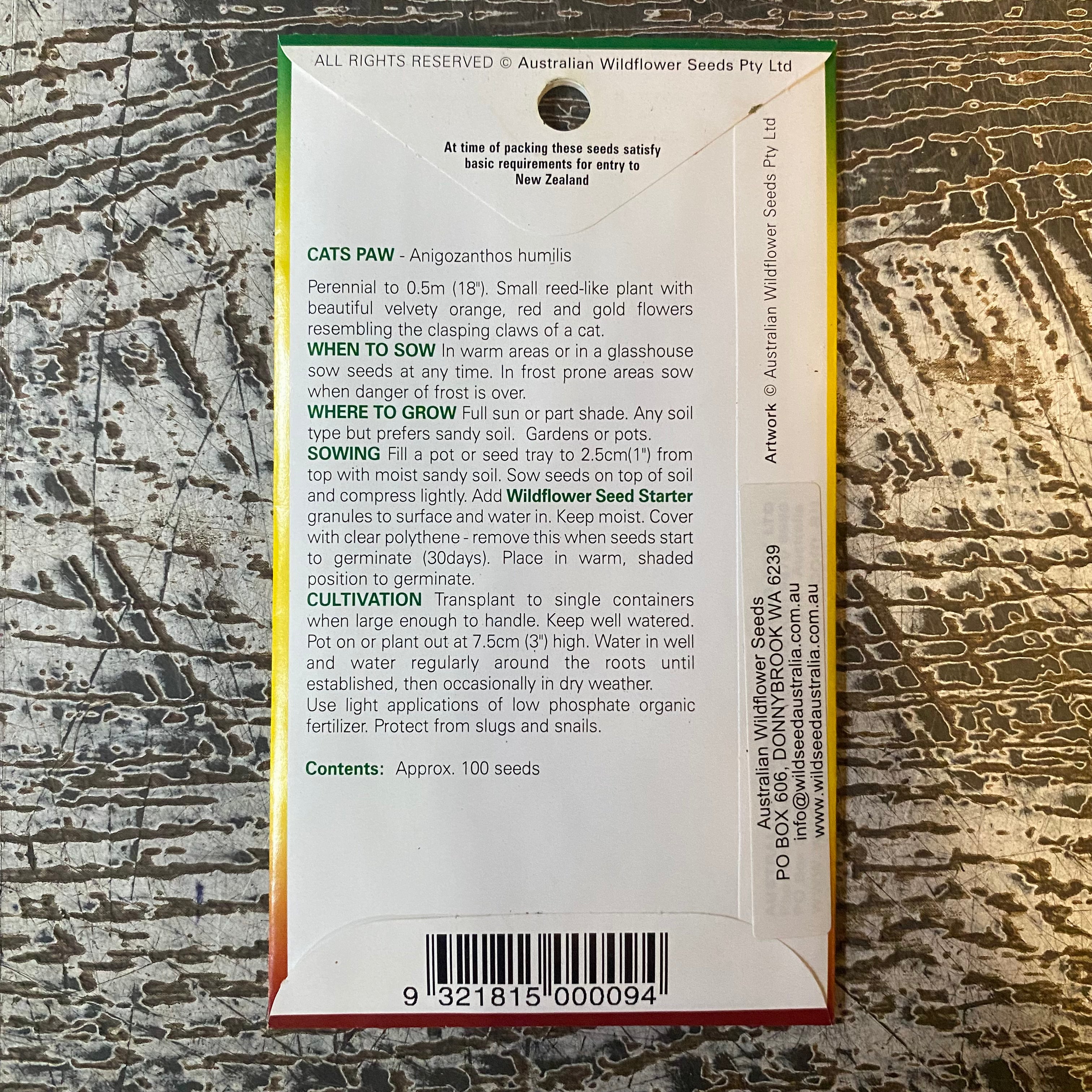 AUST WILDFLOWER SEED cats paw