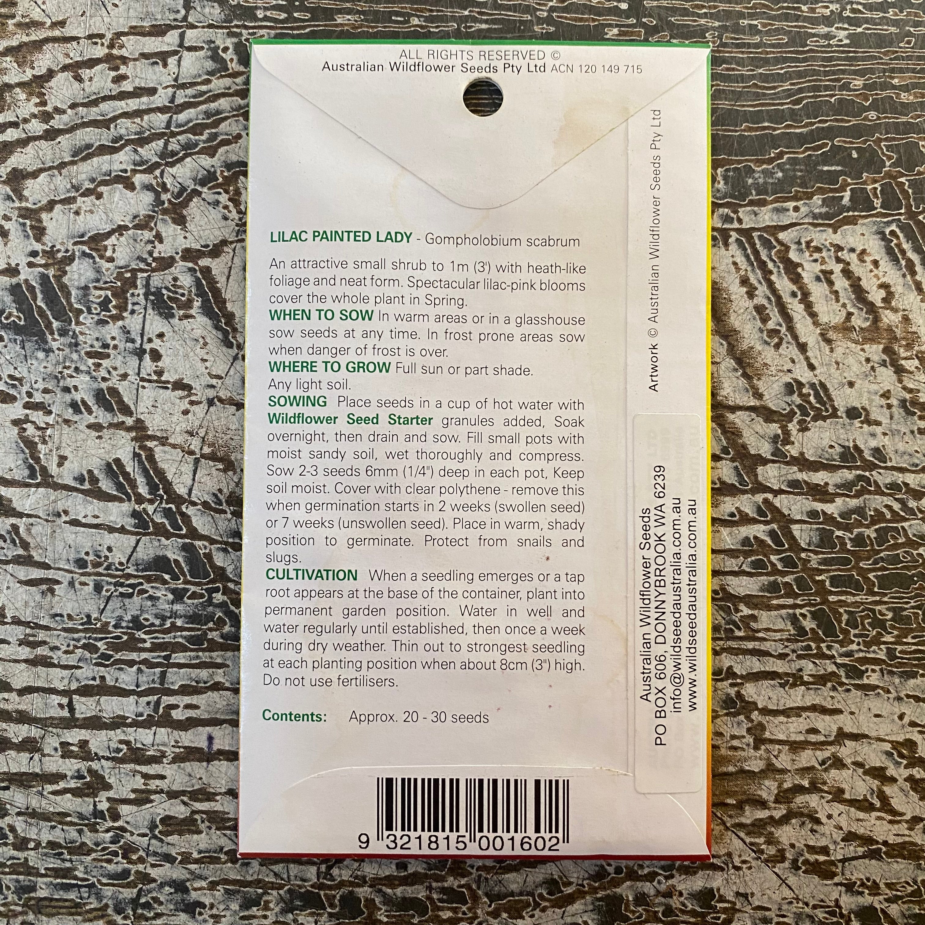 AUST WILDFLOWER LILAC painted lady