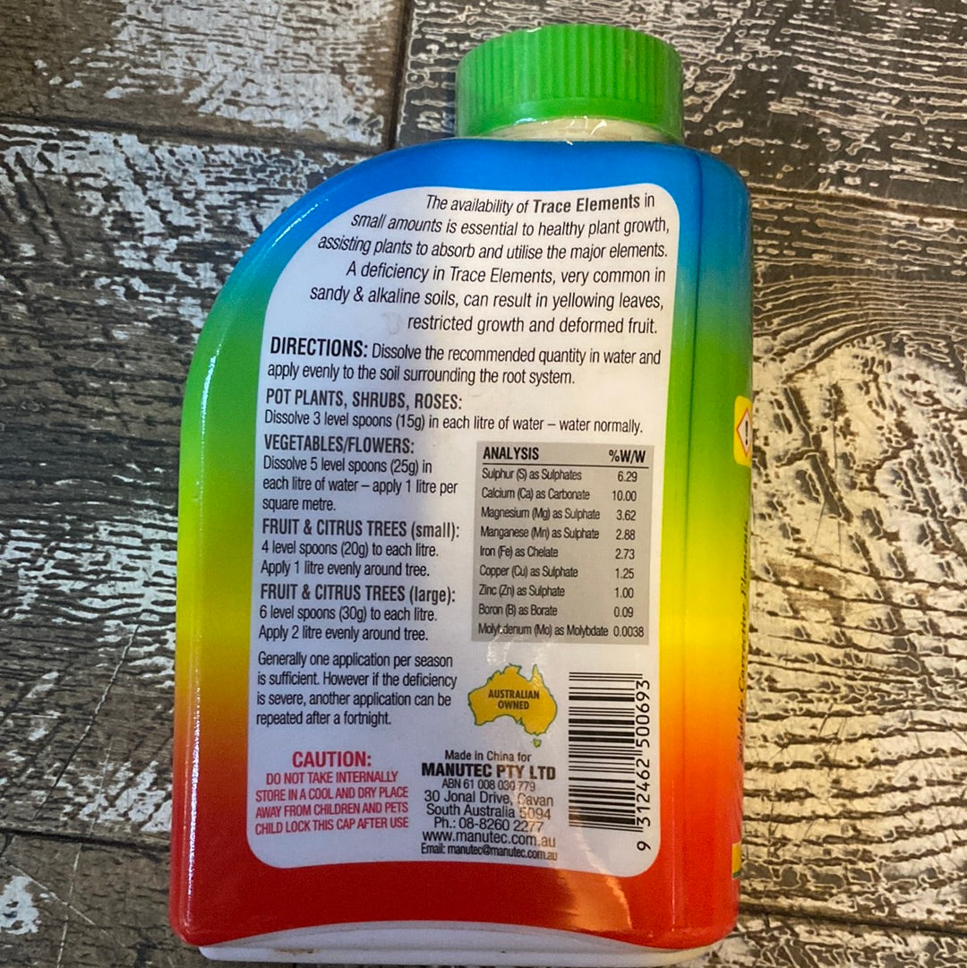 Manutec Trace Elements back label