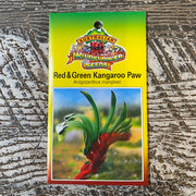 Australian Wildflower Red & Green Kangaroo Paw seed packet on white background